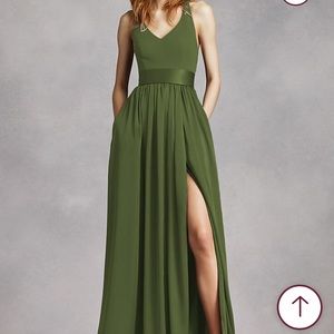 Vera Wang olive green bridesmaid dress